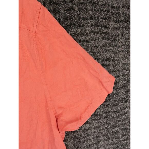 Tommy Bahama Shirt Mens 2XL Salmon Pink Silk Short Sleeve Jacquard Floral Print - Picture 14 of 14